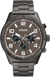 Fossil Watch for Men, Quartz Movement, Analog Display, Grey Nylon Strap-BQ2533