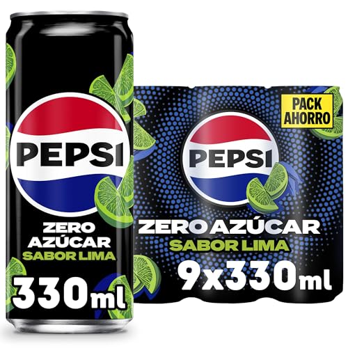 Pepsi Zero Lima Bebida de cola, 330 ml, Pack de 9 + Lay'S Patatas Fritas Al Punto de Sal, 150g