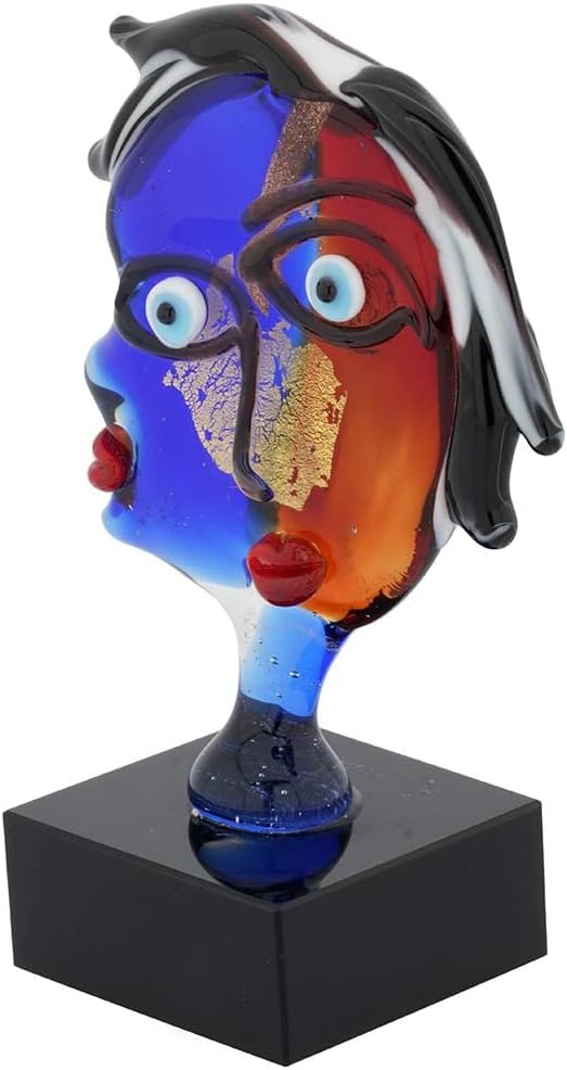 Glass Of Venice Murano Glass Picasso Head of A Woman - Small