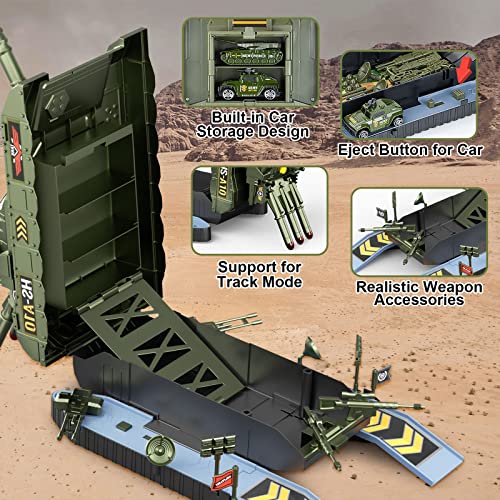 Army Tank Toys For Boys 3 4 5 6 7 8 Years Old, Military Vehicles Play Set With 6 Mini Die-Cast Cars Helicopter & 10 Army Men Toy Soldiers, Gifts For Kids Age 3+ #TOP4