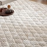 モダンデコ ラグ 4畳 190×300cm フランネル キルト ラグマット 洗える 滑り止め 抗菌 防臭 防ダニ 厚手 低ホルム ホット カーペット 対応 北欧 おしゃれ (ミルキーベージュ, 190×300cm)