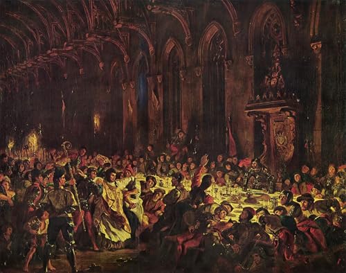 Cuadro en lienzo decoración oficina Assassinio del vescovo di Liegi Delacroix 60x90cm