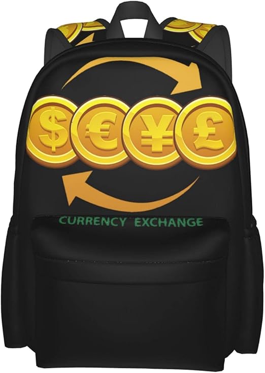 Backpacks Currency Exchange Dollar Euro Yen Large Daypack Sport Boys