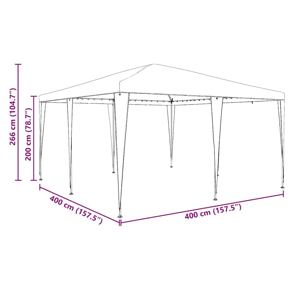 vidaXL Carpa de Fiesta Azul 400 x 400 x 266 cm Polietileno y Acero | Acomoda cómodamente hasta 10 personas, Hecho de materiales impermeables que mantienen la lluvia fuera,