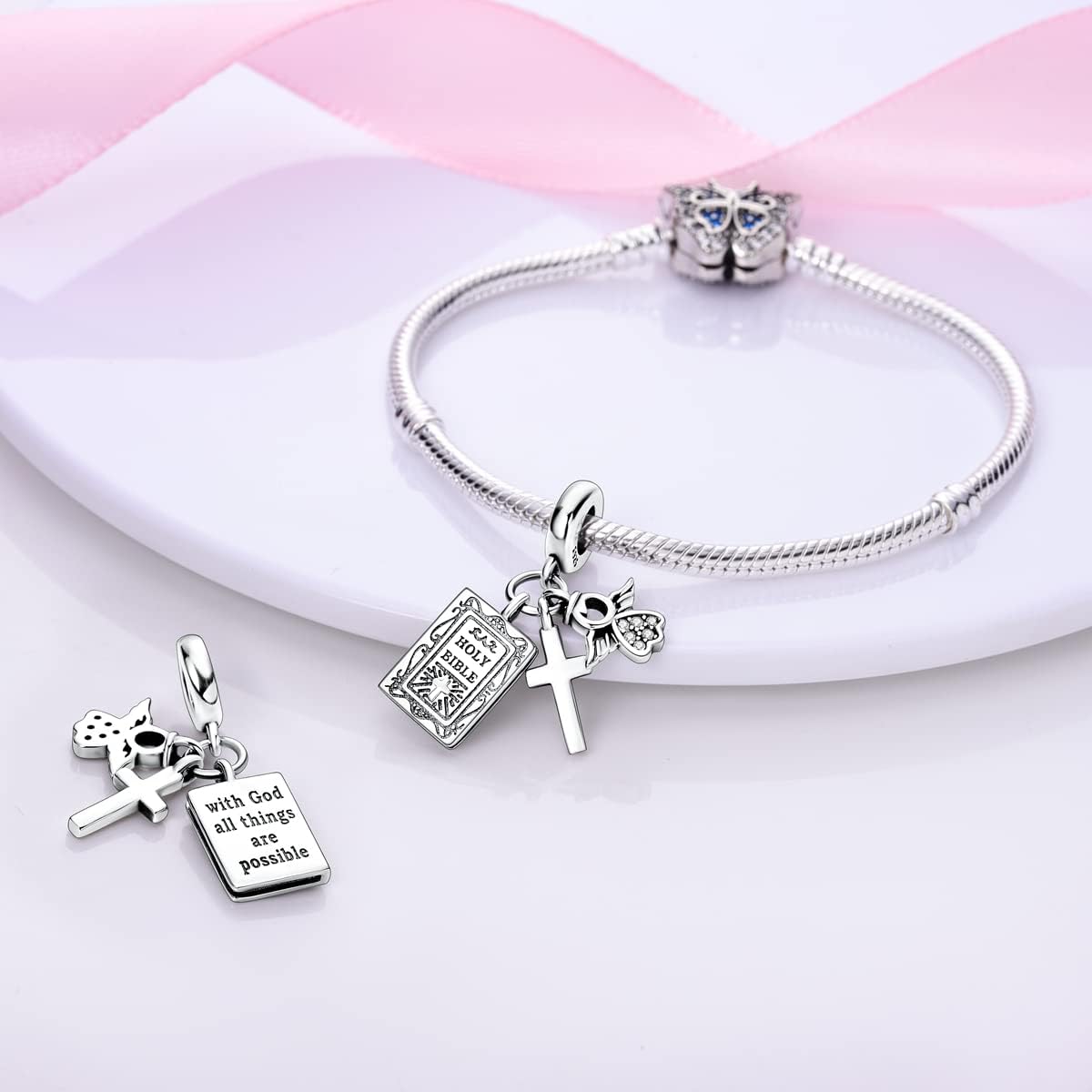 CYCUFF 925 Sterling Silver Charms Suitable for Charm Necklaces, Bracelet Pendants Beads Jewellery Gift for Women