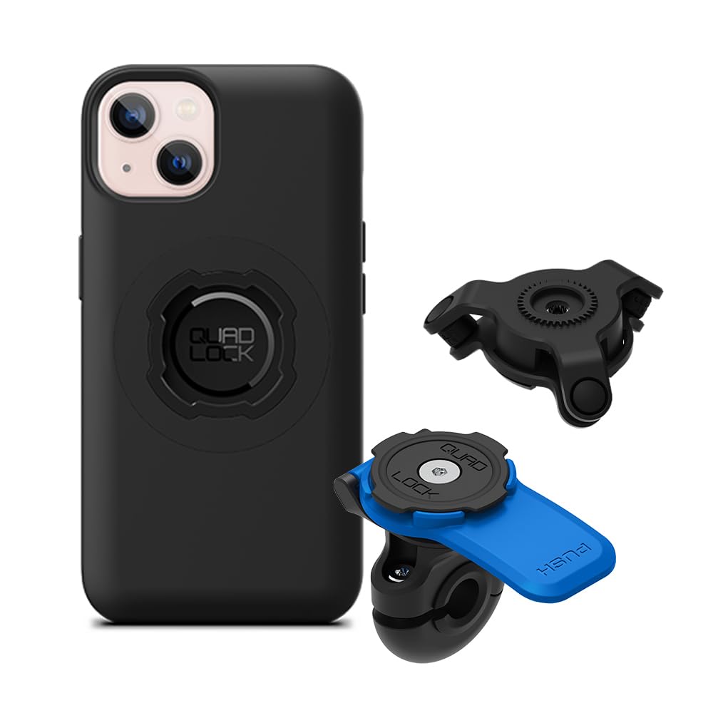 Quad Lock Mirror Motorcycle Phone Mount with Vibration Dampener and MAG Phone Case for iPhone 13