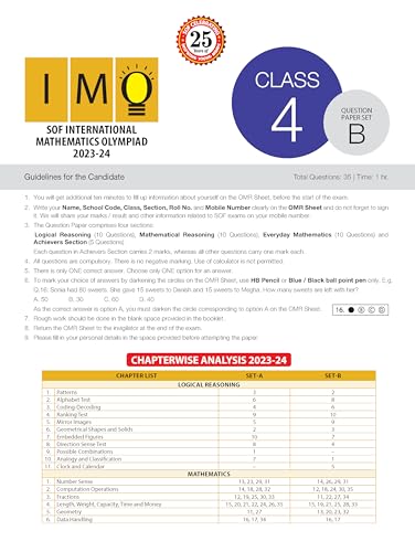 Image of MTG IMO Olympiad 10 Previous Years Papers Class 4 Mathematics (2025-2021 Set A & B) - Model Test Papers with 24 Sample OMR Sheets | PYQ Book For SOF Olympiad 2026-27 Exam
