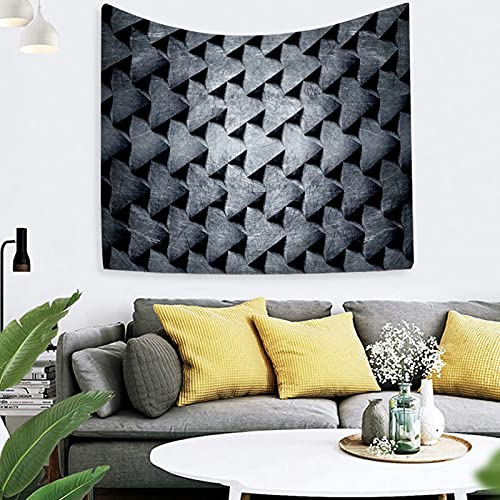 Tapiz de pared con diseño triangular KnSam de poliéster lavable gris oscuro 7