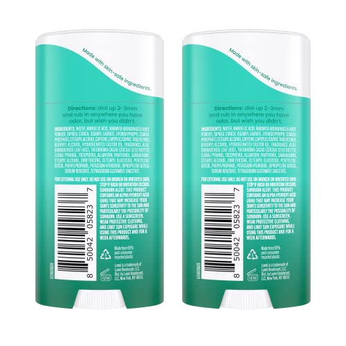 Image of Lume Whole Body Deodorant - Invisible Cream Stick - 72 Hour Odor Control - Aluminum Free, Baking Soda Free, Skin Safe - 2.2 Ounce (Pack of 2) (Minted Cucumber)