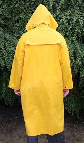 Image of MCR Safety 240CX5 49-Inch Classic Plus PVC /Polyester Corduroy Collar Coat with Detachable Hood and Cape Vented Back, Yellow, 5X-Large
