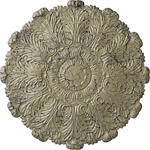 Image of Ekena Millwork CM31DUCSC - 31 inchOD x 1 1 /2 inchP Durham Ceiling Medallion (Fits Canopies up to 4 1 /4 inch) - Ceiling Medallion, Castle Stone Crackle