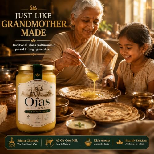 Image of OJAS BILONA A2 Gir Cow Ghee, Bilona Churned, 500 ml