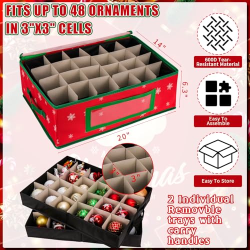 Boîte de rangement de Noël avec séparateurs modulables Hysagtek - 4