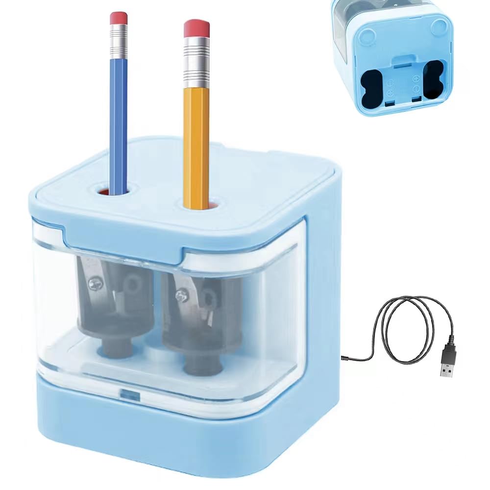 JIJICZ Elektrischer Bleistiftspitzer USB/Batterie - Leise & Automatisch