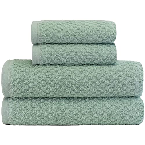 Jogo Toalhas de Banho com 4 peças de 500g/m² Fio Penteado de Algodão PREMIUM - Carré Verde Menta
