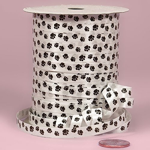 Krafty Klassics 1 Roll of Paw Print Poly Ribbon (1/4" x 250 Yds)