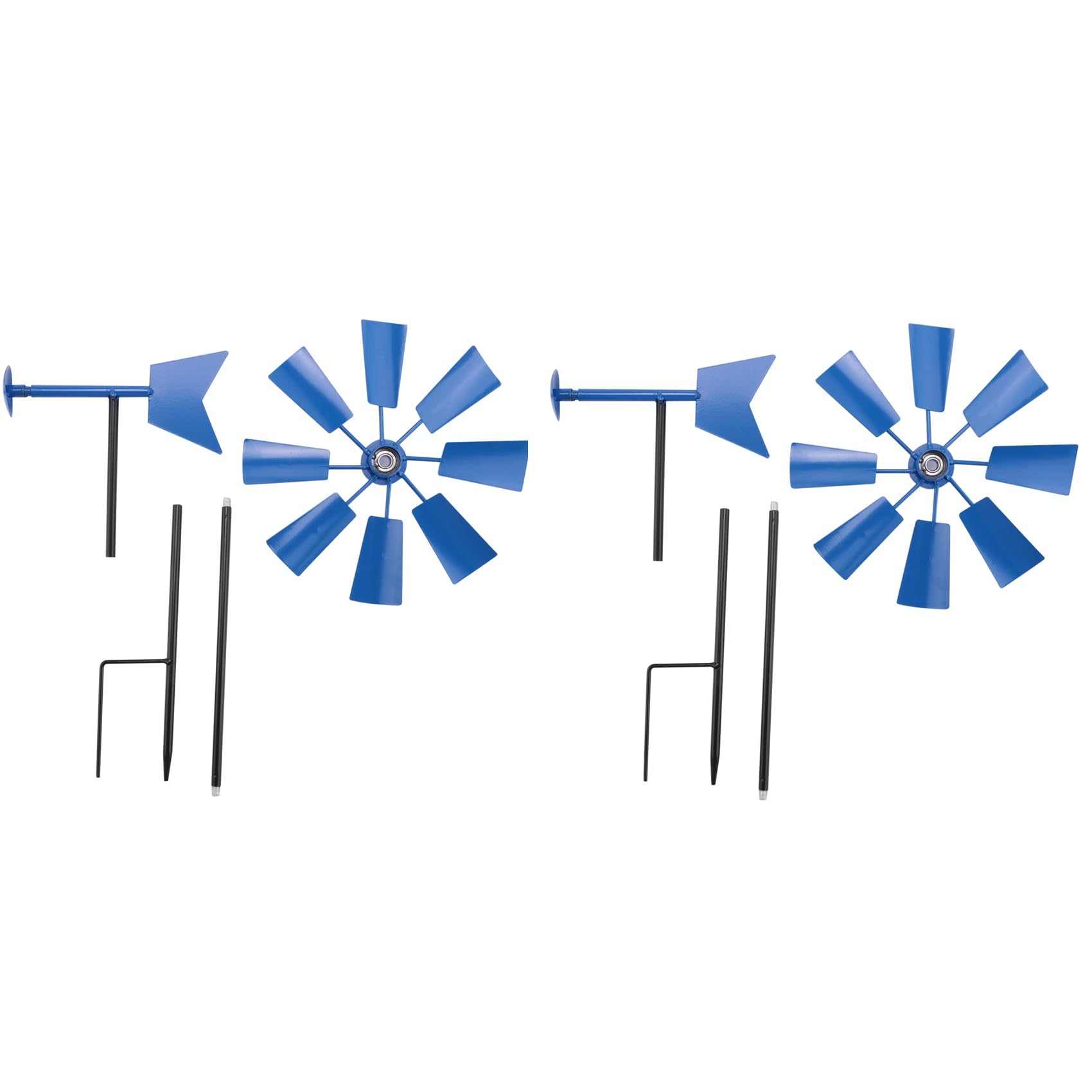 Vjsujehgy 2Pc Wind Spinner Decorative Windmill Decorative Iron Windmill Yard Plug-in Winnower Garden Wind Spinner Ornament-Blue