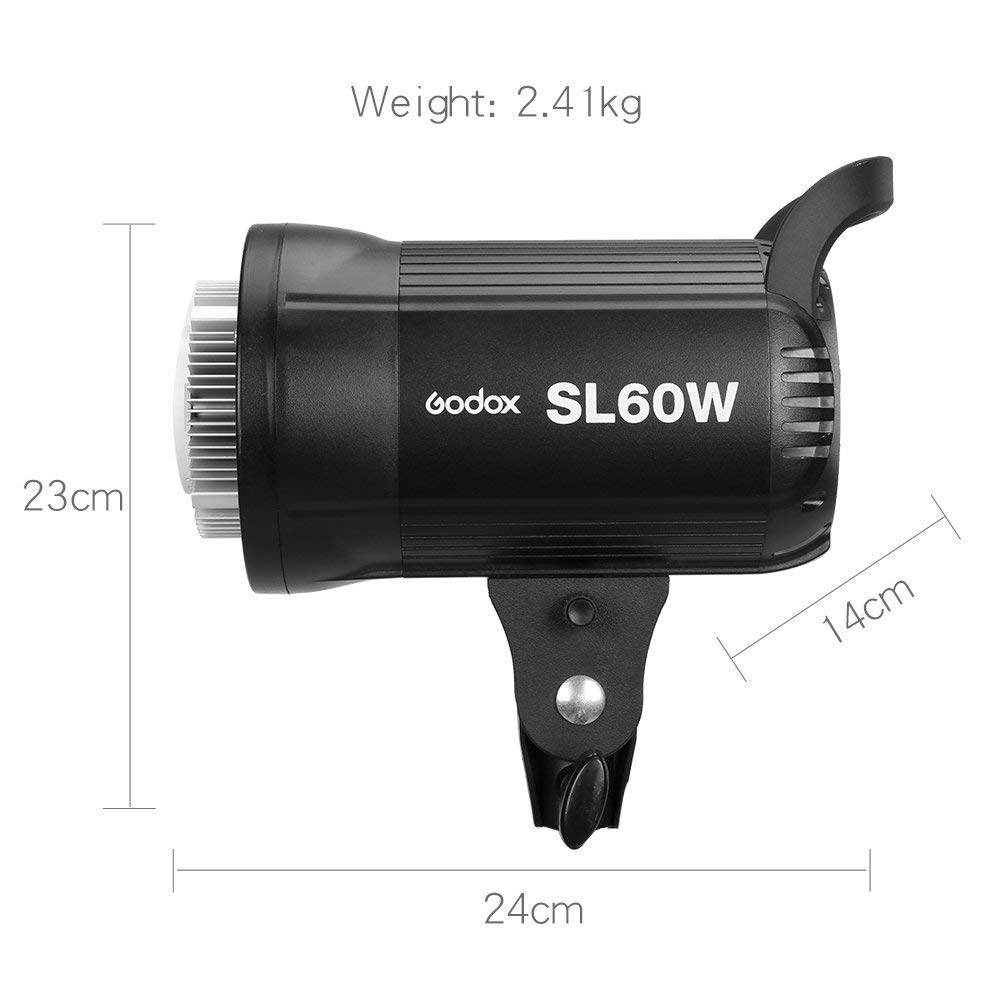 GODOX SL-60W oświetlenie LED z podświetlaną skrzynką świetlną, stojakiem świetlnym i siatką o strukturze plastra miodu, kompatybilne ze studiem filmowym i fotografią, 60 x 60 cm