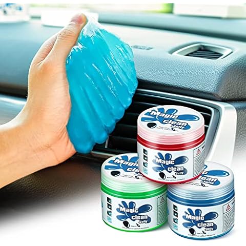 DNA MOTORING TOOLS-00149 Car (3 Pack) Cleaning Jelly Auto Detailing Tool Universal Clean Gel Auto Vent Air Interior Home & Office Electronics Keyboard Cleaner (3 Units),Blue+Red+Green Cover