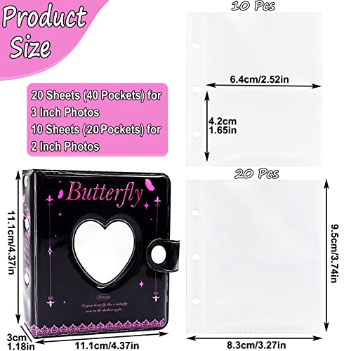 Szhtswu 30 Sheets 60 Pockets 3 Inch 2 Inch Mini Portable Photo Album In Loose Leaf Refillable 3-Rings Transparent Photocard Binder Cover Kpop Photocard Holder Book For Picture Cards Storage (Black) #TOP2