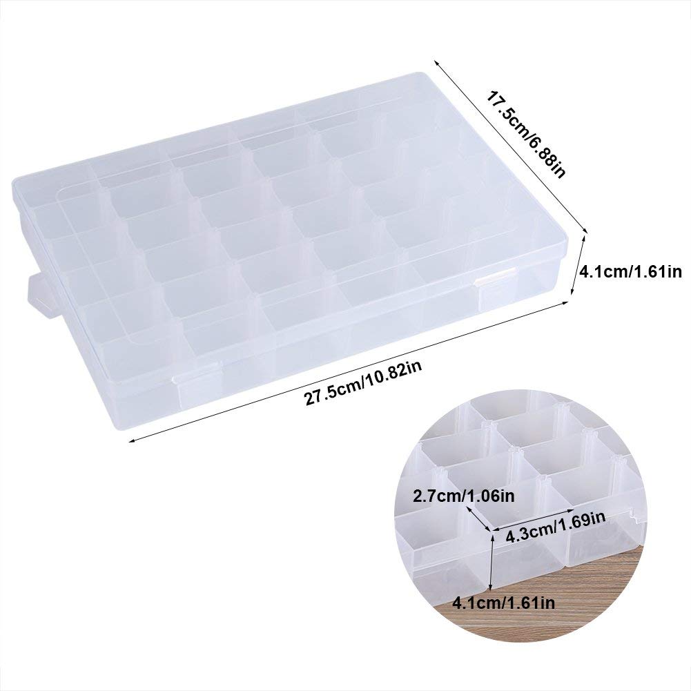 Boîte De Rangement Transparente à 10 Compartiments – Plastique, Partitions Réglables, Pour Bijoux, Perles, Bricolage (13x6.3x2.2 Cm)