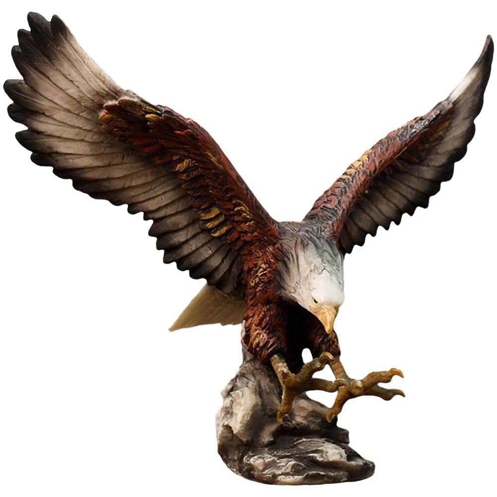 Lpitoy Modern Lucky Eagle Figurines Feng Shui Animal Sculpture Statue for Shelf Decoration