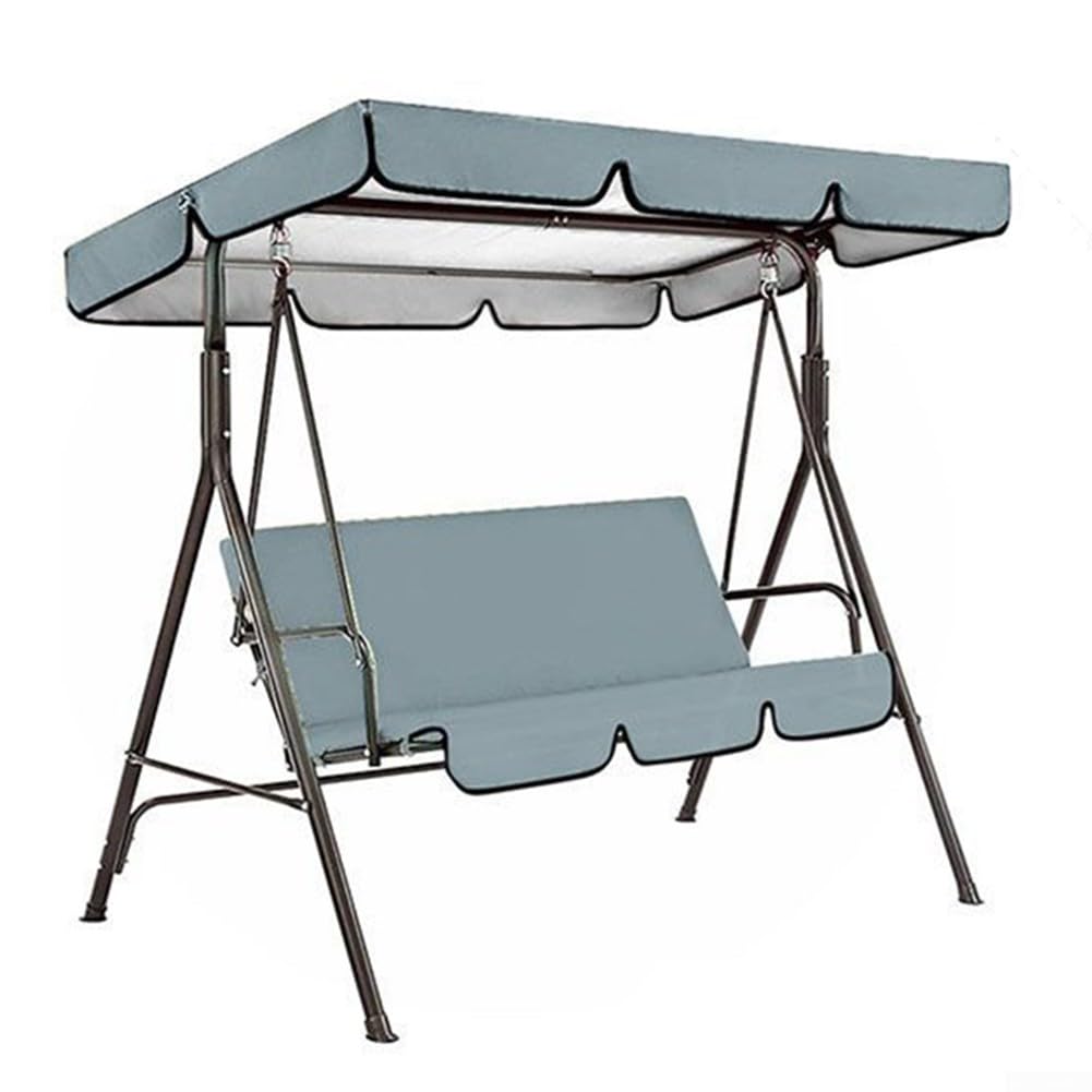 Ensemble de housses de rechange pour balancelle de jardin 3 places avec tissu Oxford imperméable, protection pour meubles de terrasse (gris)