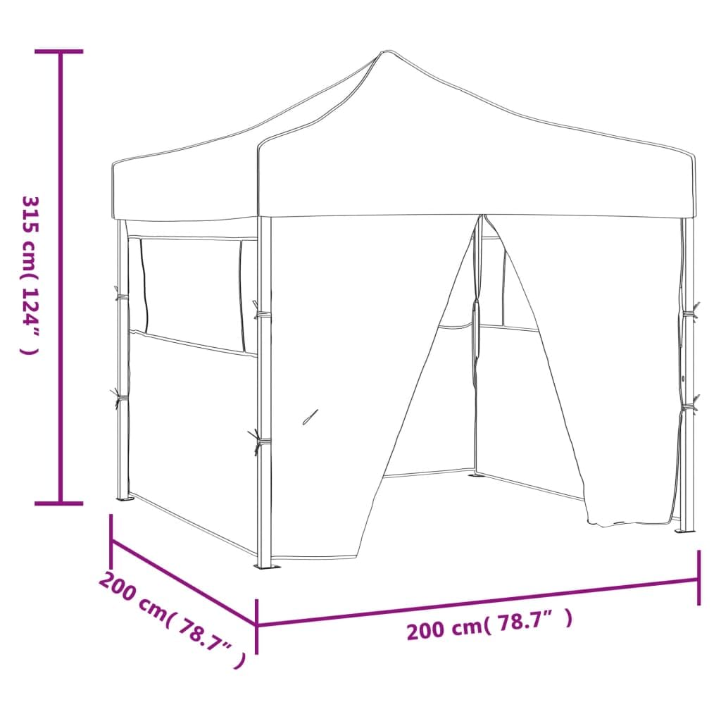 Gartenpavillon, faltbar, für den Außenbereich, mit 4 Wänden, 2 x 2 m, Stahl, cremefarben
