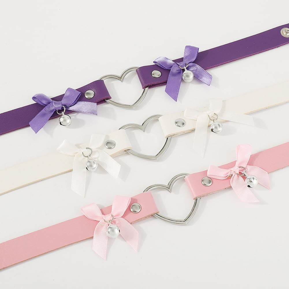 Bow Nipple Clamps Bells Sexual Pleasure Non Piercing Adjustable Chain Nipple Clip On Jewelry Breast Clamps Leather Bow Heart Choker Necklace with Velvet Bag