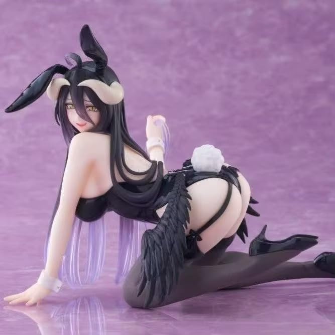 Image of Overlord Albedo Bunny Girl PVC Figurine | 12 CM Ecchi Anime Statue | Dark Fallen Angel Demon Crawling Pose Figure | Premium Adult Manga Shelf Decor & Otaku Gift
