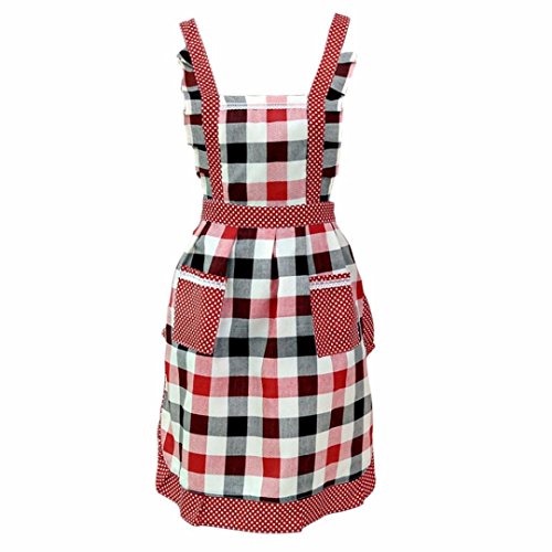 Sankuwen 1pc Women Home Kitchen Cooking Pocket Apron (A)
