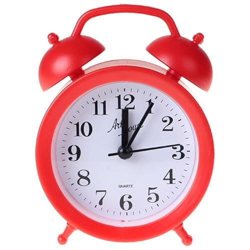Relógio de Mesa Despertador Modelo Retrô Analógico Vermelho