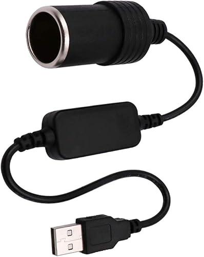 USB A macho a 12 V para encendedor de cigarrillos de automóvil, cable convertidor de alimentación hembra, apto para grabadora de conducción, perro