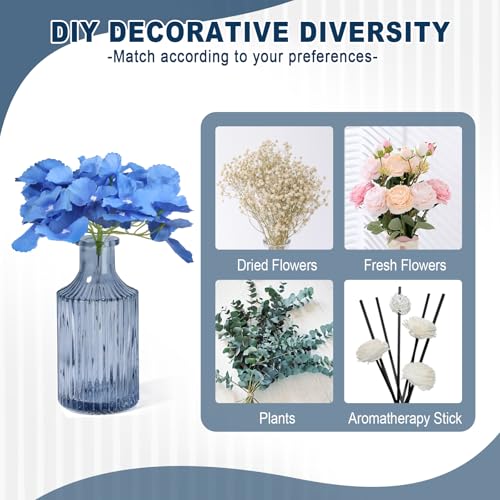 image for Kasunting Blue Bathroom Accessories 5 Pcs, Glass Bathroom Accessory Se