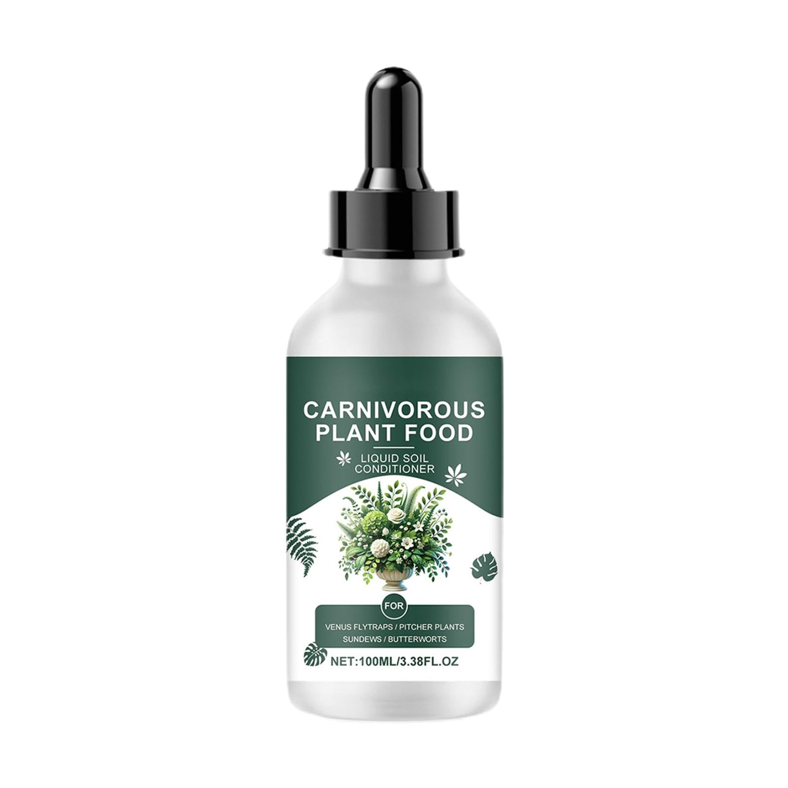 Carnivorous Plant Food - Venus Fly Trap Food | 100 ml Tropical Plant Fertiliser, Drops for Growth Supplement for Tropical Plants, Dietary Supplement Drops for Carnivorous