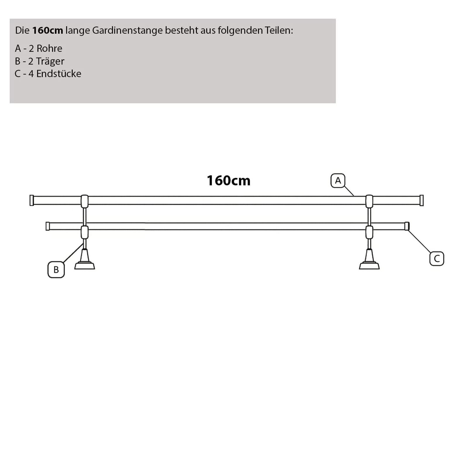 Tringle à rideaux 19 mm 2 voies Fixation au plafond Métal doré vieilli neuf (160)