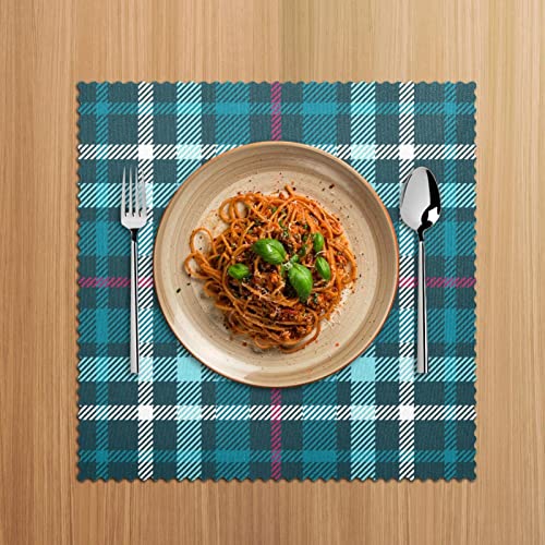 Set de table antidérapant vert sarcelle résistant à la chaleur napperon de cuisine 30cm - 6
