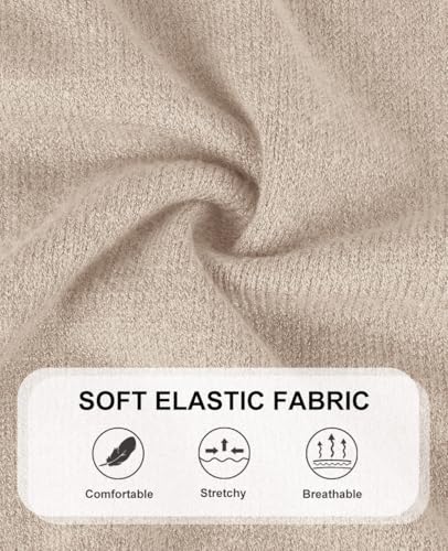 Image of CARCOS Plus Size Sweaters for Women Solid Turtleneck Sweater Long Sleeve Pullover Tops Casual Split Hem Knit Shirts
