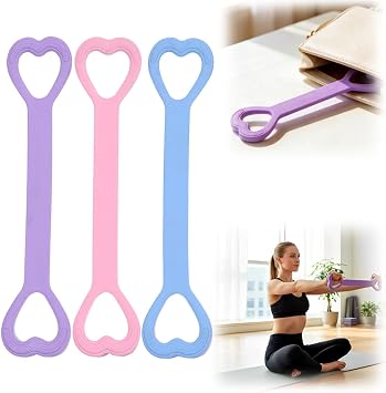3PCS Resistance Bands Figure 8 Exercise Bands for Women, 2026 Elastic Bands for Working Out Arm Back Shoulder Training Elastic Ropes,Exercise Equipment for Yoga Pilates 3PCS