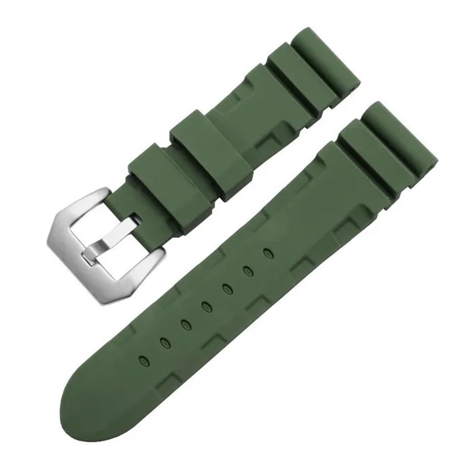 Bracelet silicone 24mm vert pour remplacer bracelet Panerai 359