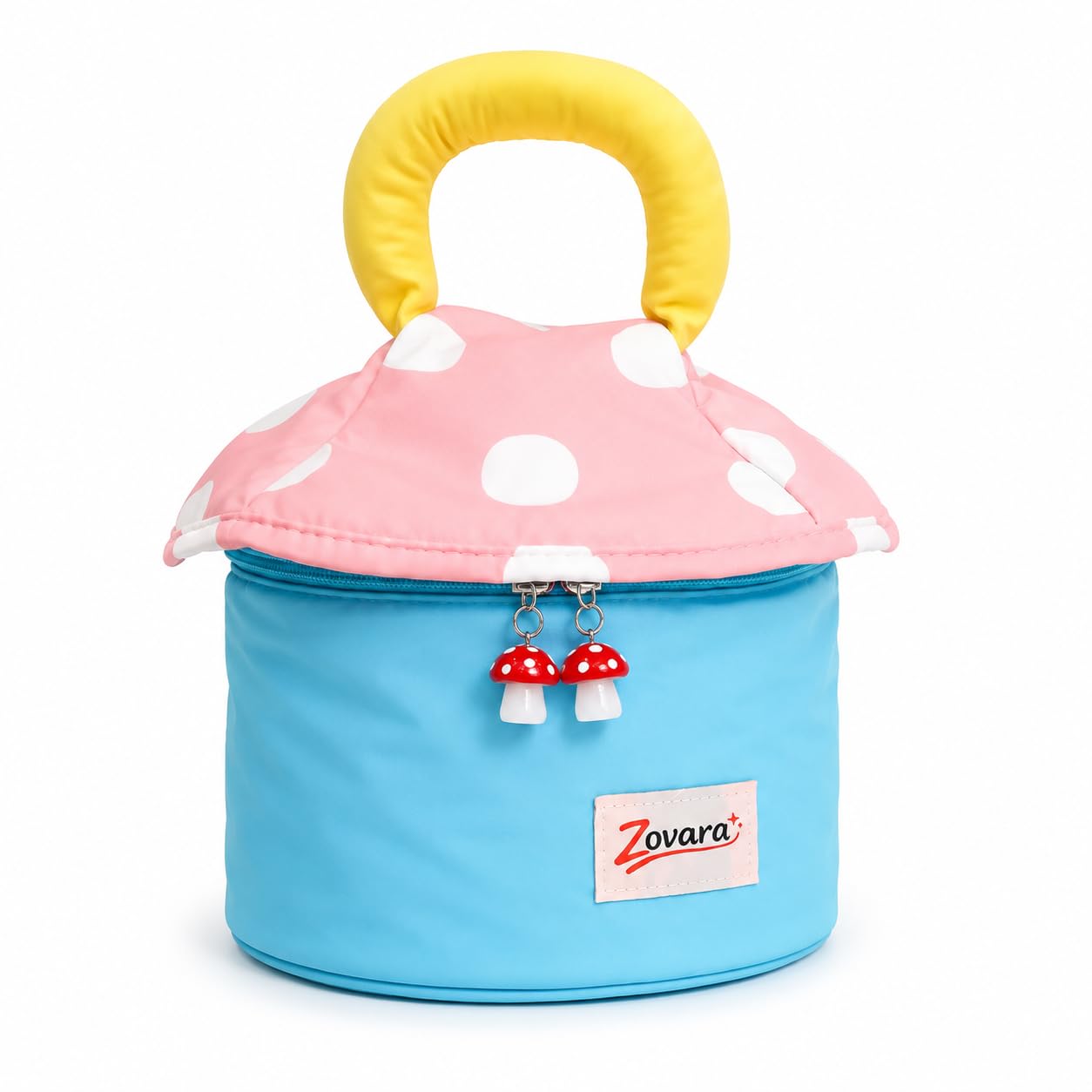Kids Mushroom Storage Bag 3.5L,Baby Organizer Bag with 3 Compartments, Removable Divider, Mesh Pocket, Water Resistant Lunch Bag for Milk Bottle, Snacks, Toys, Travel & School-image-5