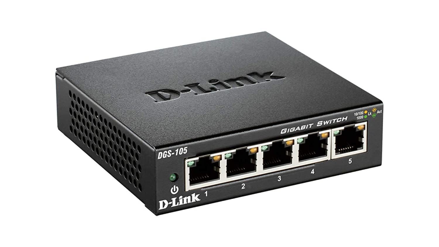 D Link Gigabit Unmanaged Metal Desktop Switch Up To 2GBps Speed In Full Duplex, Supports Ieee802.1P Qos Prioritzation 10/100/1000 Mbit/S Dgs 105/B 5 Port, Dgs-105-2GBps
