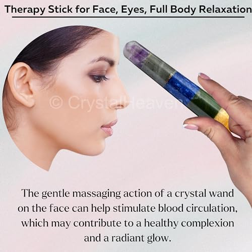Image of Large Chakra Crystal Wand - Smooth Crystal Wand for Energy Healing, Chakra Balancing, Meditation and Home Decor - Crystals and Healing Stones for Gift