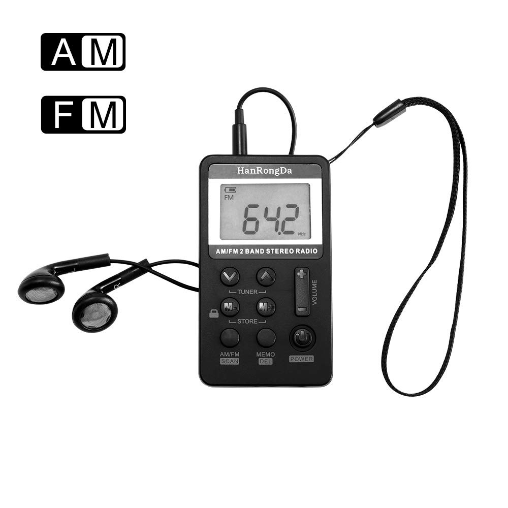 Portable Radio With Headphones Allomn Pocket Am Fm Radio Mini ...