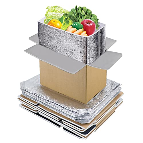 Mxclimate Insulated Shipping Box,4 Pcs Double Insulation Small Mailing Box With Aluminum Thermal Bag Liner,6''X5''X9'' Small Cooler Box For Cold Frozen Food,Fresh Seafood Milk Meat Mailing,Packing,Moving #TOP5