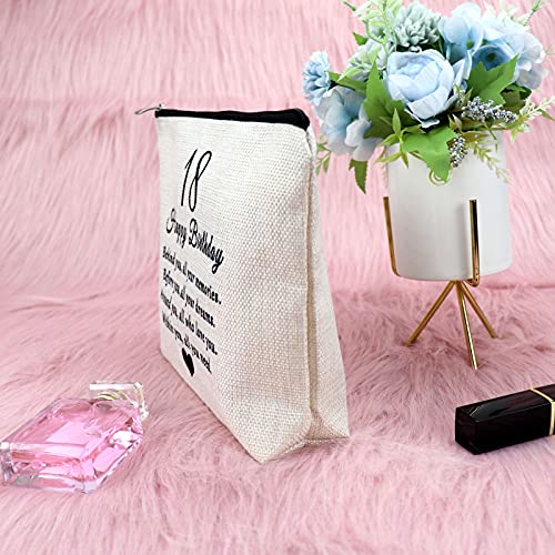 Sfodiary 18Th Birthday Gifts For Women Makeup Bag 18 Years Old Birthday Gifts Friendship Gifts For Best Friend Funny Bestie Gift Cosmetic Bag Daughter Birthday Gifts From Mother Travel Cosmetic Pouch #TOP5