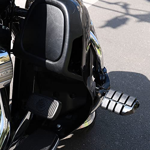 Highway Pegs Motorcycle Footpegs Foot Rest（Chrome）Fit For Harley Honda Road King Street Glide Yamaha Suzuki Engine Guard Kawasaki (Short Angled Style 4, Black) #TOP4