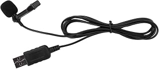 cersalt USB Lapel Microphone, Multi Purpose High Sensitivity Stereo Portable USB Collar Clip Microphone Anti Noise for PC Video Recording