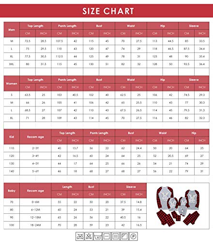 Esenlong Kerst Familie Bijpassende Outfit Set, Lange Mouw Blouse+ Plaid Lange Broek Baby Romper Xmas Pyjama Nachtkleding Vakantie Pak voor Papa Moeder Meisjes Jongens - Afbeelding 5