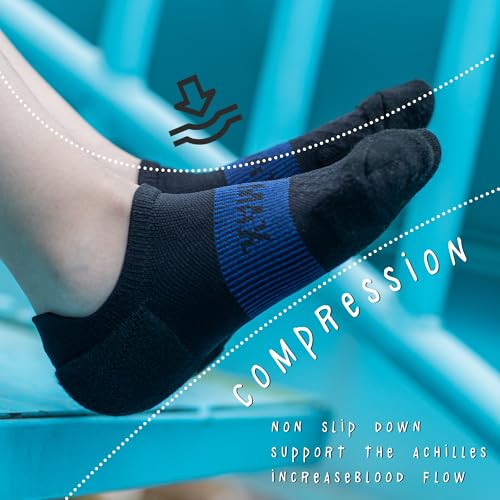 Image of BRISIRA Coolmax Bamboo Viscose Kids No Show Socks Compression Athletic Running Sports Boys Socks Ankle Cushioned for Youth